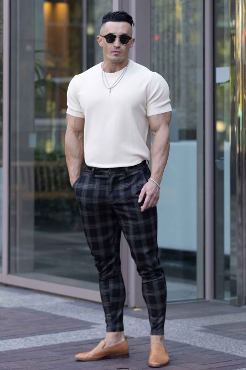 YoungLA ruházat férfiak fekete barna 615 új ruhanadrág BJH2B749