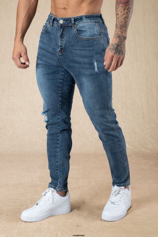 YoungLA ruházat férfiak fekete mosás 607 méretre szabott slim fit farmer BJH2B746