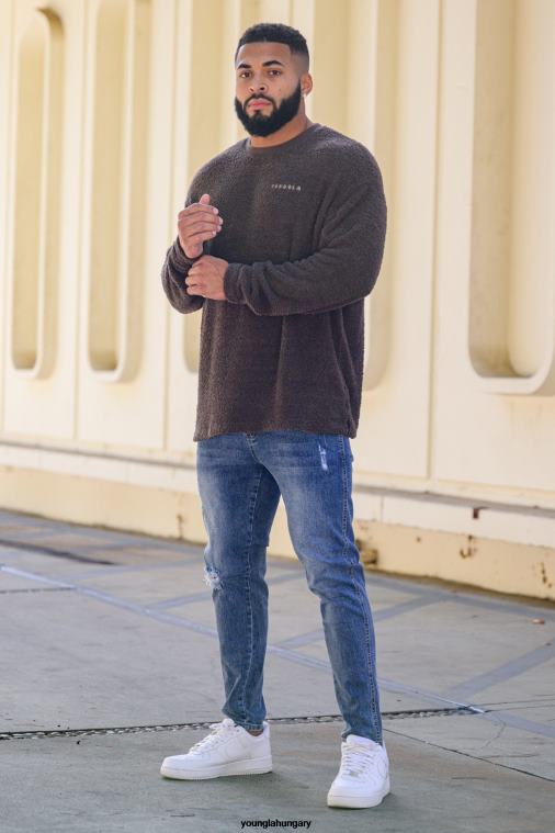 YoungLA ruházat férfiak fekete mosás 607 méretre szabott slim fit farmer BJH2B746