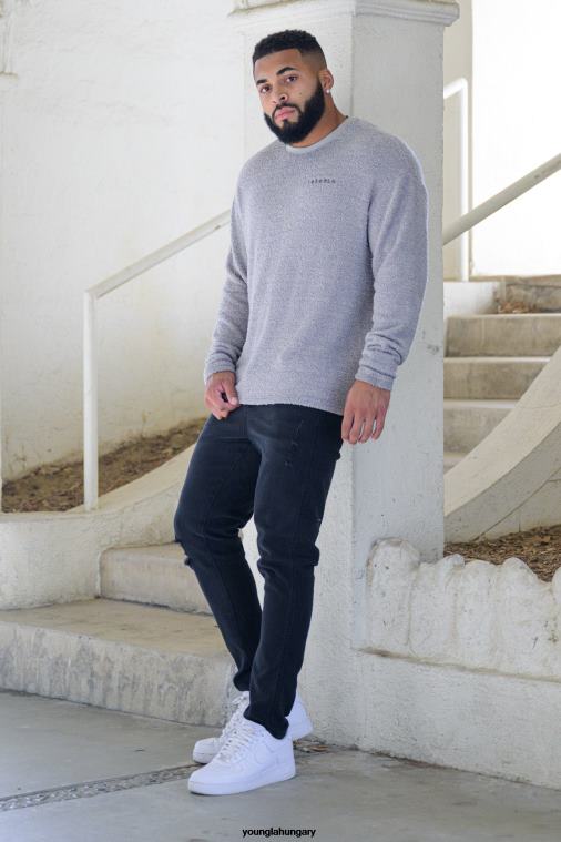 YoungLA ruházat férfiak fekete mosás 607 méretre szabott slim fit farmer BJH2B746