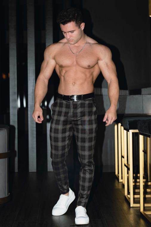 YoungLA ruházat férfiak fekete/törtfehér 615 új ruhanadrág BJH2B751