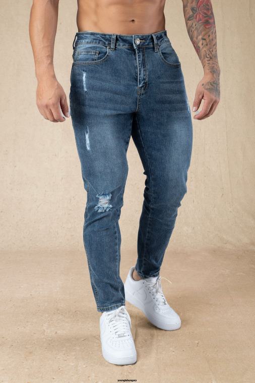 YoungLA ruházat férfiak tengerész mosás 607 méretre szabott slim fit farmer BJH2B748
