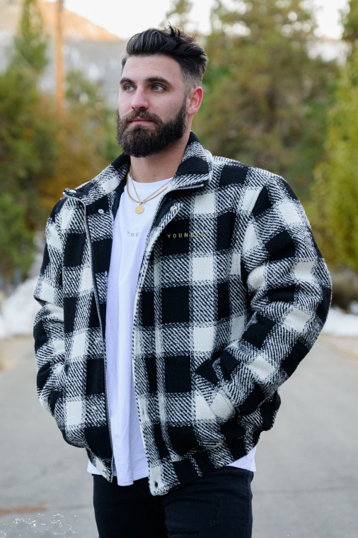 YoungLA ruházat férfiak fekete 563-as kabát BJH2B824