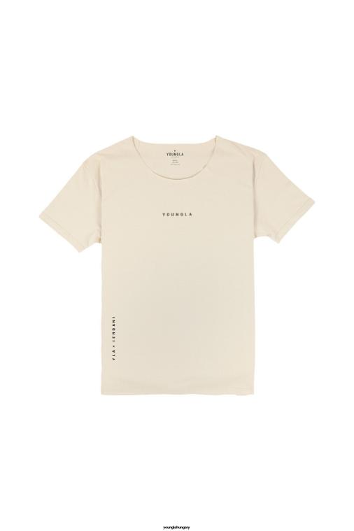 YoungLA ruházat férfiak Cser 447 széles nyakú nyers szabású póló BJH2B232