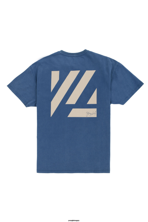 YoungLA ruházat férfiak acélkék mosott 413 db túlméretezett blokk ing BJH2B265