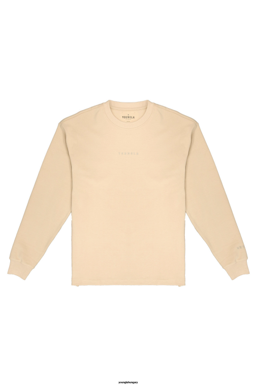 YoungLA ruházat férfiak bézs 450-es felhőhab hosszú ujjú BJH2B416