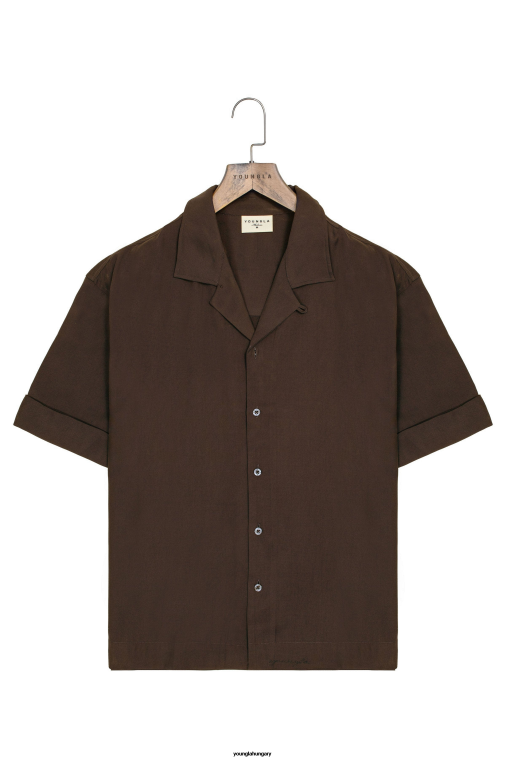 YoungLA ruházat férfiak barna 468 osztályos ing BJH2B156