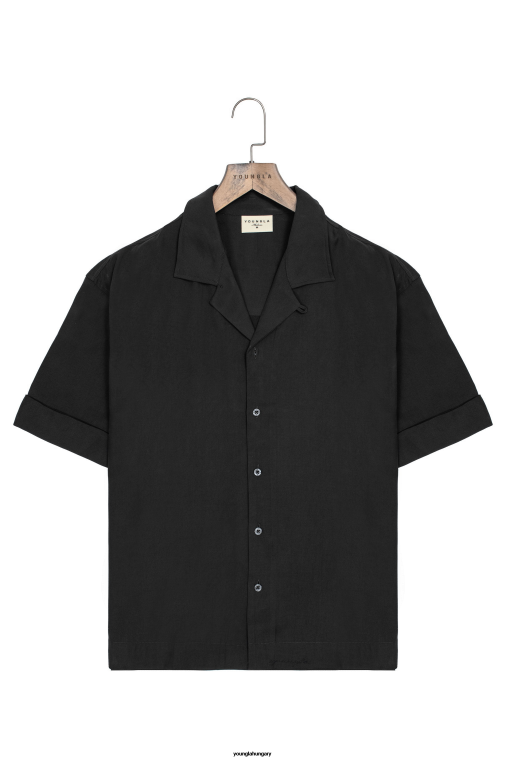 YoungLA ruházat férfiak fekete 468 osztályos ing BJH2B155