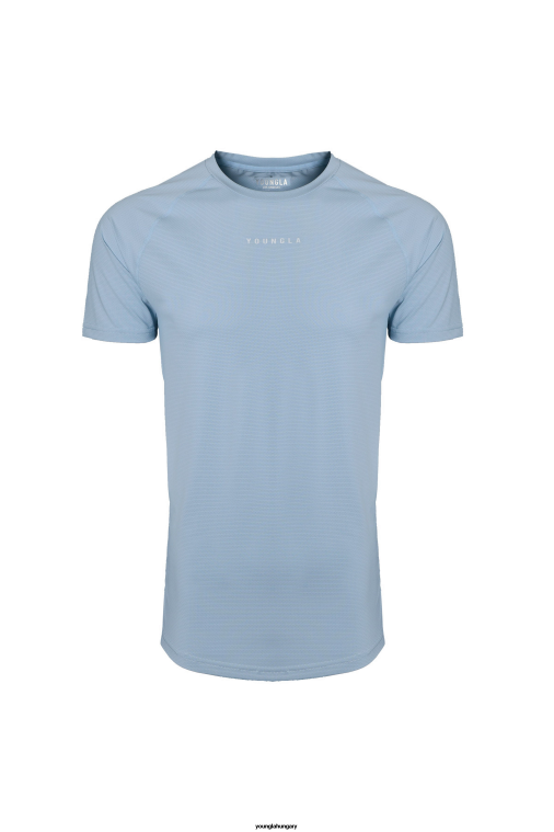 YoungLA ruházat férfiak égszínkék 440-es teljesítményvonalú rövid ujjú ingek BJH2B443