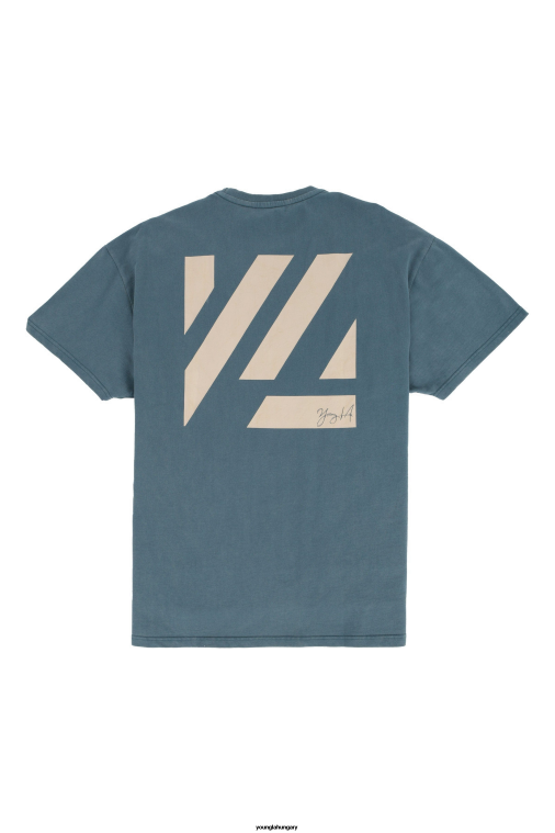 YoungLA ruházat férfiak kékeszöld mosott 413 db túlméretezett blokk ing BJH2B264