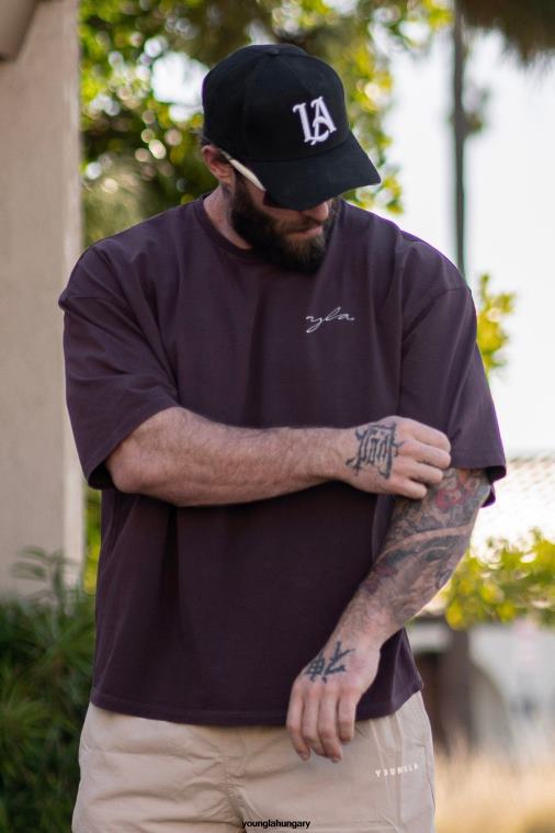 YoungLA ruházat férfiak levendula mosás 464-es skyline szuper méretű pólók BJH2B276