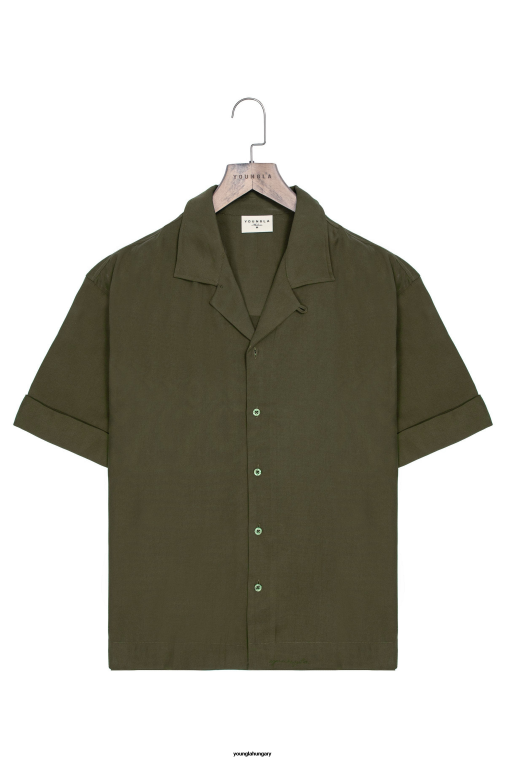 YoungLA ruházat férfiak olajbogyó 468 osztályos ing BJH2B158