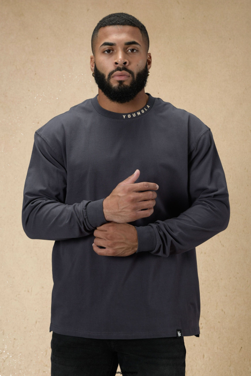 YoungLA ruházat férfiak szén 810 védjegyű hosszú ujjú BJH2B428