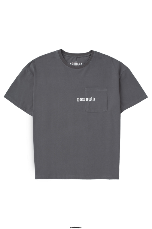 YoungLA ruházat férfiak szénmosás 416 örök zsebes póló BJH2B184
