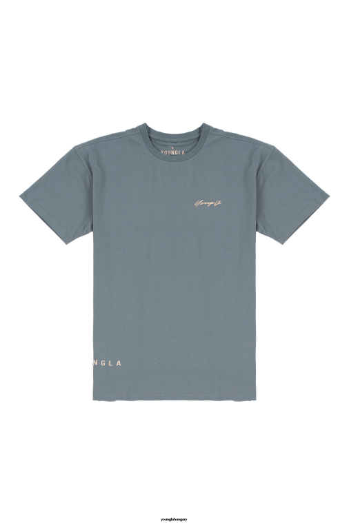 YoungLA ruházat férfiak szürke kék 414 aláírás póló BJH2B290