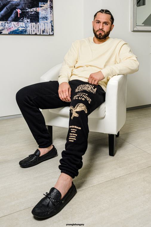 YoungLA ruházat férfiak barnára mosva 233 a halhatatlan kocogók BJH2B846