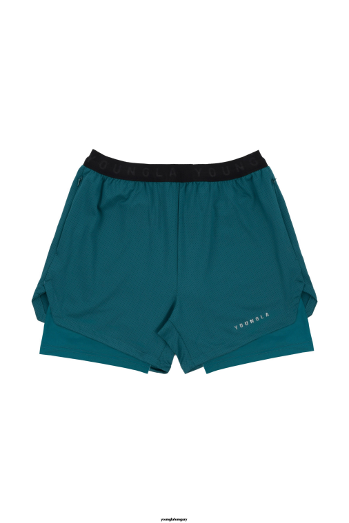 YoungLA ruházat férfiak a zöldeskék 129 trilógiás kompressziós rövidnadrág BJH2B531