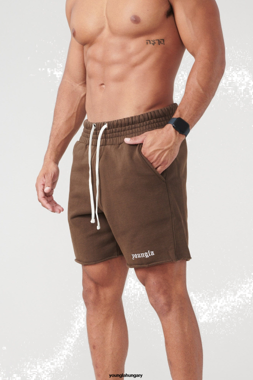 YoungLA ruházat férfiak barna mosás 110-es san diego frottír rövidnadrág BJH2B538