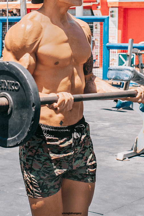 YoungLA ruházat férfiak camo fekete 101 testépítő rövidnadrág BJH2B695