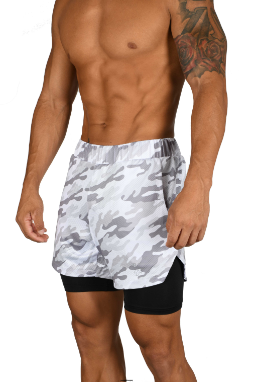 YoungLA ruházat férfiak fehér terepszínű/fekete 105 kompressziós rövidnadrág 2.0 BJH2B565