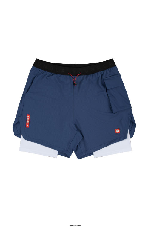 YoungLA ruházat férfiak haditengerészet 121 teljesítményvonalas kompressziós rövidnadrág BJH2B637