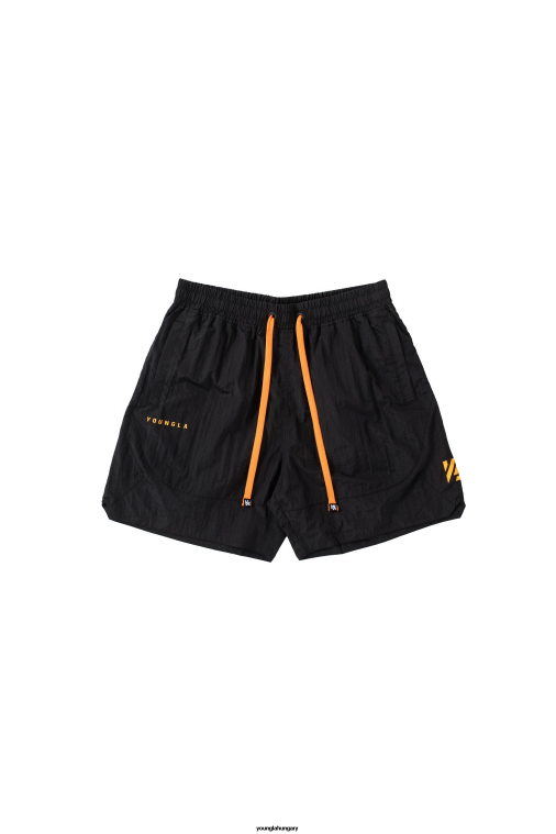 YoungLA ruházat férfiak minden fekete 109 retro rövidnadrág BJH2B593