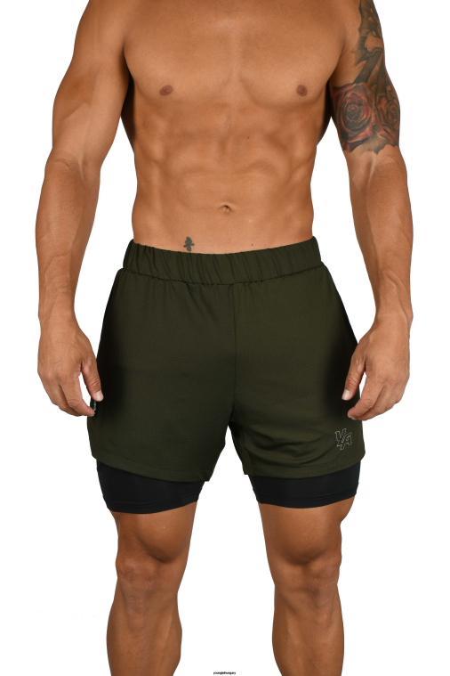 YoungLA ruházat férfiak olíva/fekete 105 kompressziós rövidnadrág 2.0 BJH2B567