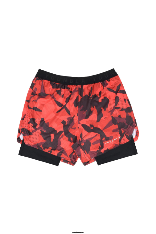 YoungLA ruházat férfiak piros terepszínű 138 trilógia terepszínű kompressziós rövidnadrág BJH2B725