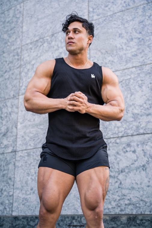 YoungLA ruházat férfiak Burgundia 314 gombóc aljú bordás tartály BJH2B114