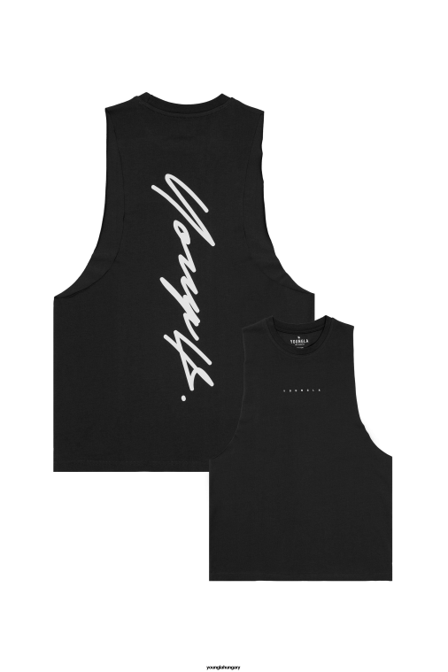 YoungLA ruházat férfiak fekete 323 autogramos delt tank BJH2B6