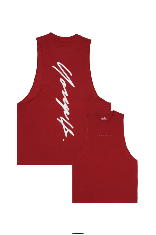 YoungLA ruházat férfiak piros 323 autogramos delt tank BJH2B10