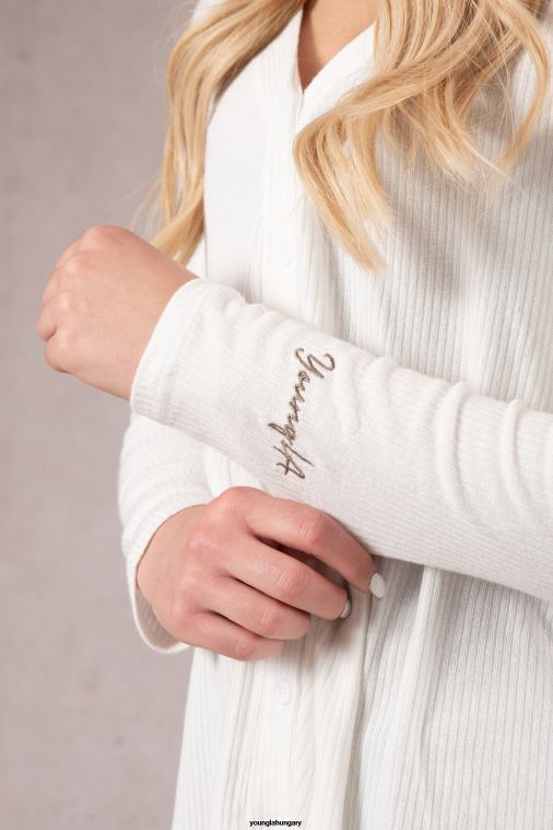 YoungLA ruházat nők ezüst felhő w415 kávézós kardigán BJH2B1196