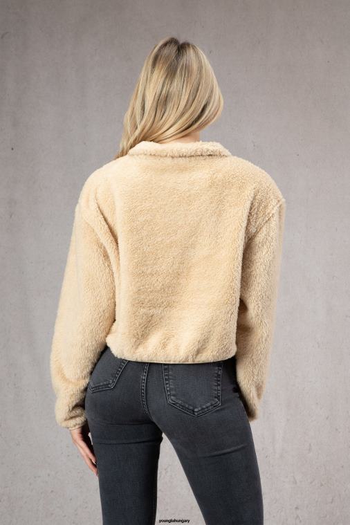 YoungLA ruházat nők fekete w506 teddy polár pulóver BJH2B1203