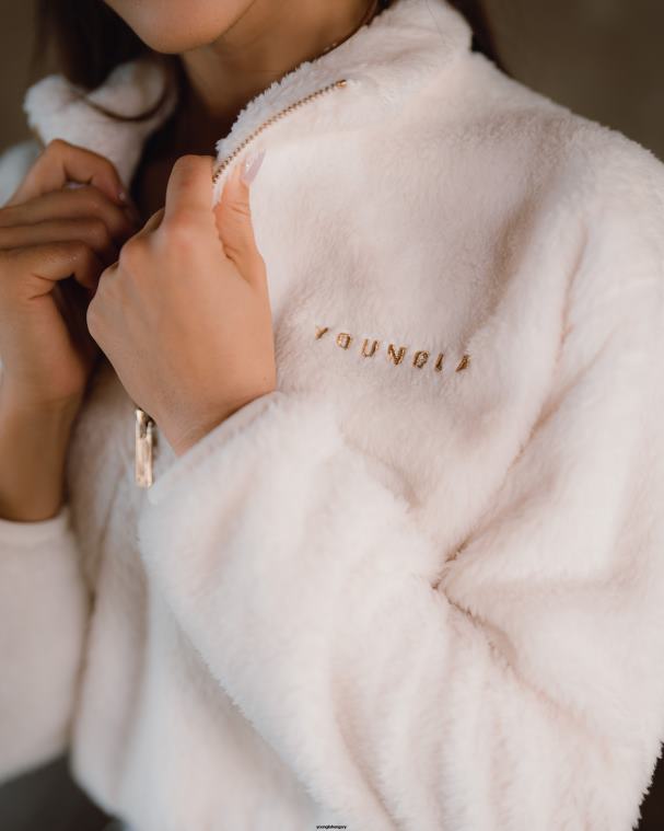 YoungLA ruházat nők fekete w506 teddy polár pulóver BJH2B1203