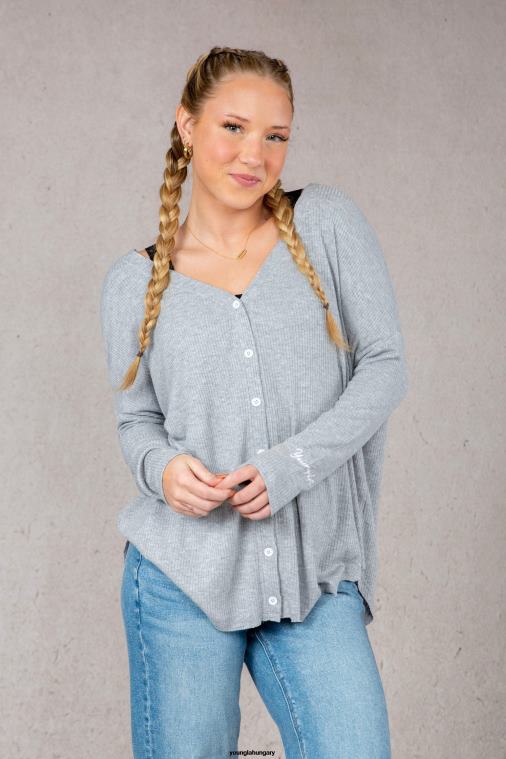 YoungLA ruházat nők éjfekete w415 kávézós kardigán BJH2B1194