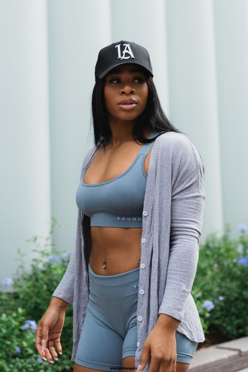 YoungLA ruházat nők éjfekete w415 kávézós kardigán BJH2B1194