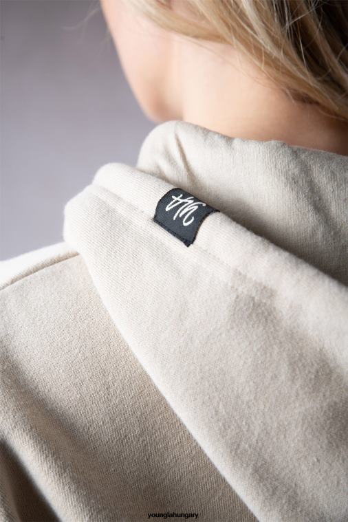 YoungLA ruházat nők szén w508 tökéletes rövidített kapucnis pulcsi BJH2B1175