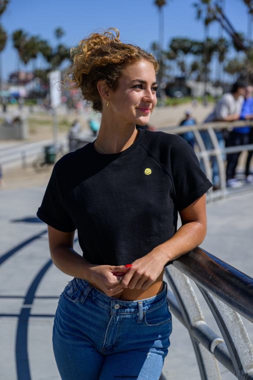 YoungLA ruházat nők a zöldeskék w411 raglán vágott póló BJH2B1055