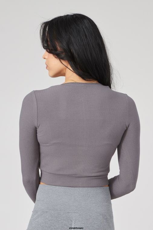 YoungLA ruházat nők barna w418 kettős cipzáras hosszú ujjú BJH2B1037