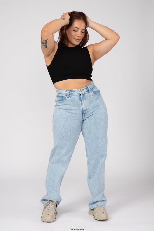 YoungLA ruházat nők fehér w301 kontúr bordás tartály BJH2B1050