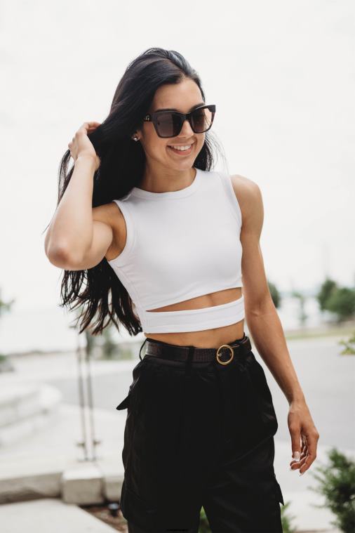 YoungLA ruházat nők fehér w302 szárnyú tartály teteje BJH2B1042