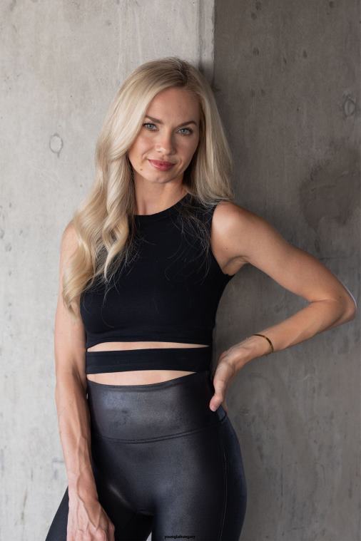 YoungLA ruházat nők fekete w302 szárnyú tartály teteje BJH2B1044