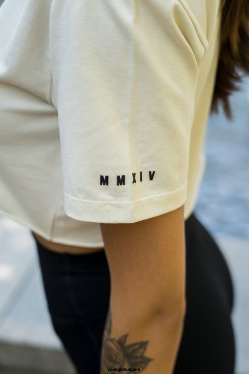 YoungLA ruházat nők fekete w403 létrehozott vágott póló BJH2B1025