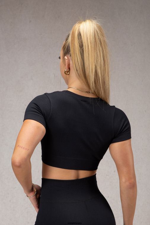 YoungLA ruházat nők fekete w405 bizalom rövid ujjú BJH2B1074