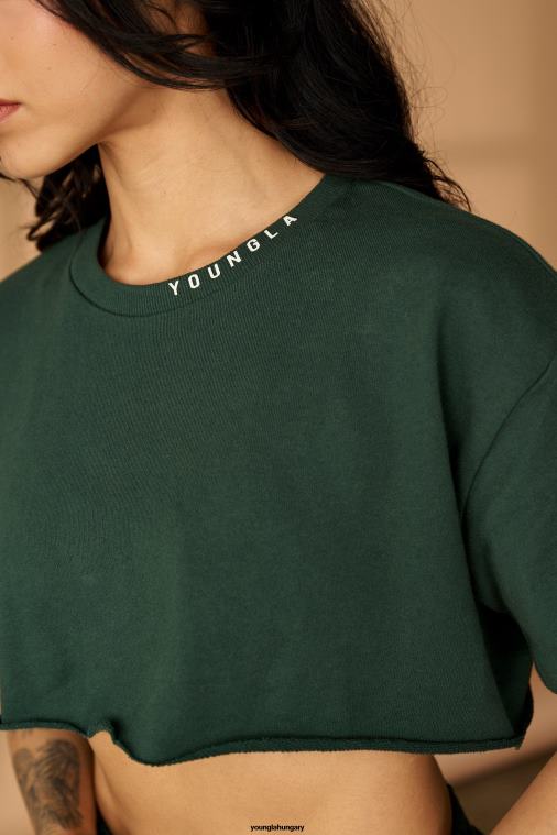 YoungLA ruházat nők fekete w407 szuper vágott póló BJH2B1034