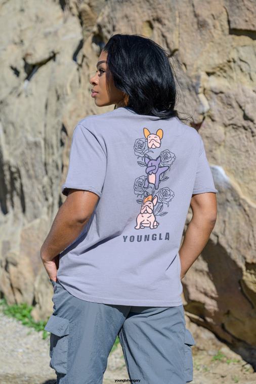 YoungLA ruházat nők fekete w417 iggy nagyméretű póló BJH2B1058