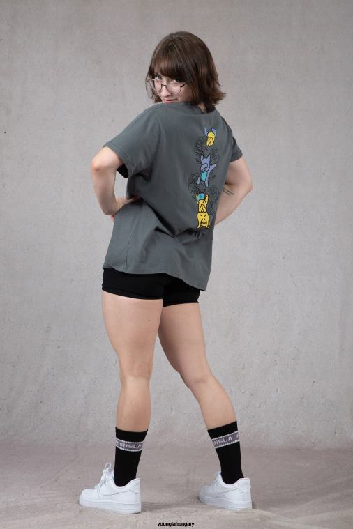 YoungLA ruházat nők fekete w417 iggy nagyméretű póló BJH2B1058