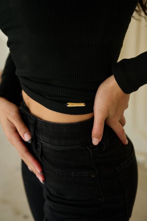 YoungLA ruházat nők fekete w420 grace felső BJH2B1068