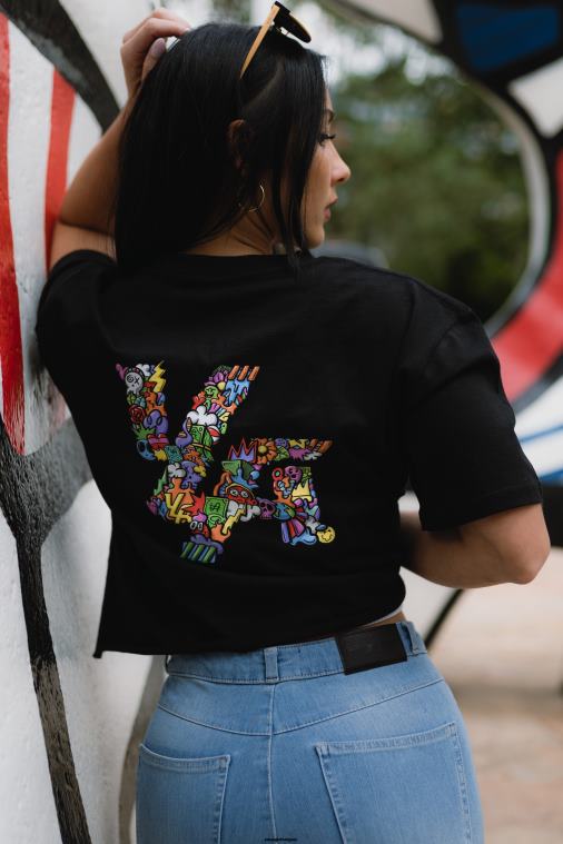 YoungLA ruházat nők hanga fehér w421 trippy nagyméretű póló BJH2B1079