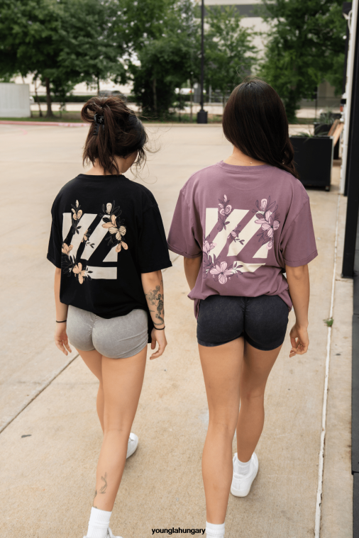 YoungLA ruházat nők kókusztej w424 blokk nagyméretű póló BJH2B1082